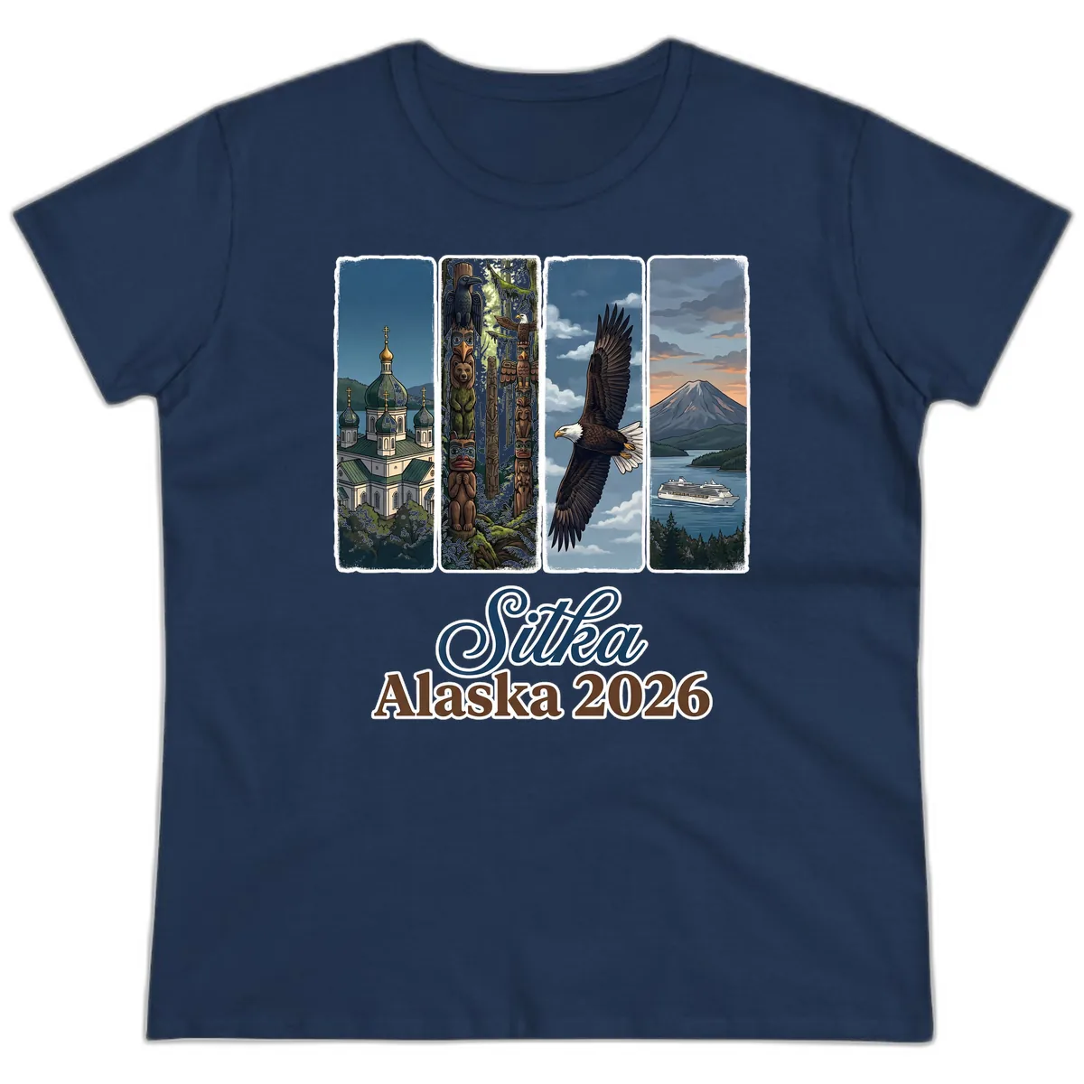 Sitka Alaska 2026 Cultural Icons Ladies Tee in Navy