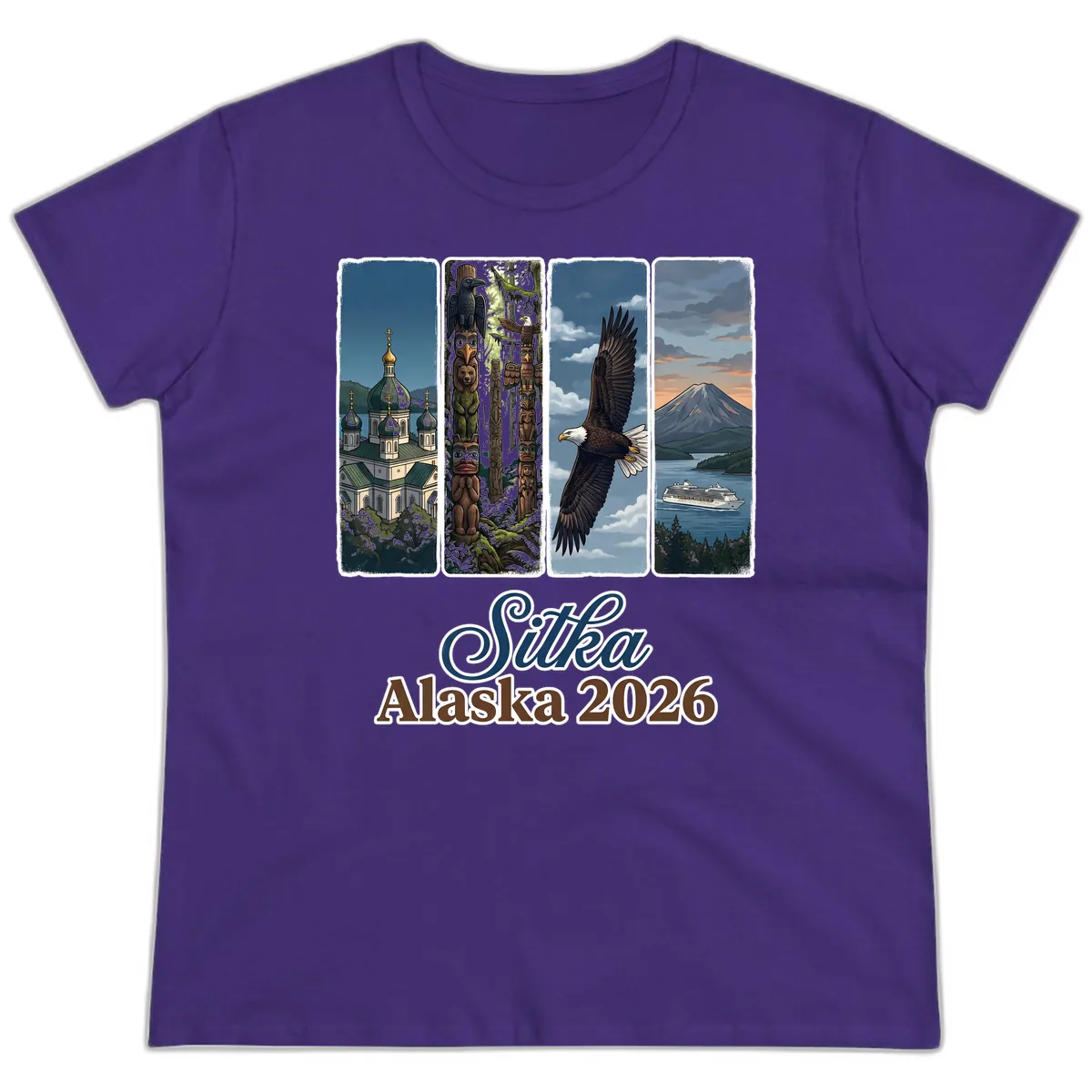 Sitka Alaska 2026 Cultural Icons Ladies Tee in Purple