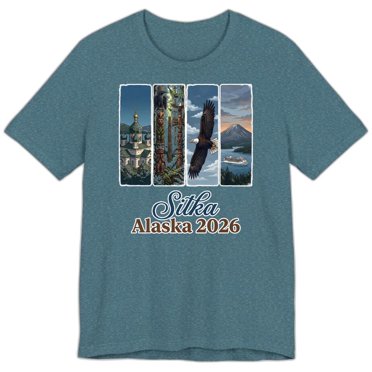 Sitka Alaska 2026 Cultural Icons Premium T-Shirt in Heather Deep Teal