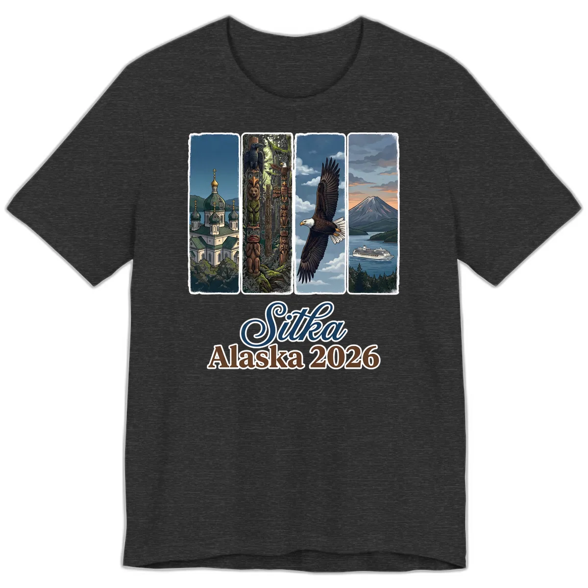Sitka Alaska 2026 Cultural Icons Premium T-Shirt in Dark Grey Heather