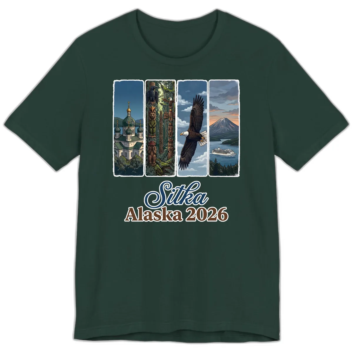 Sitka Alaska 2026 Cultural Icons Premium T-Shirt in Forest