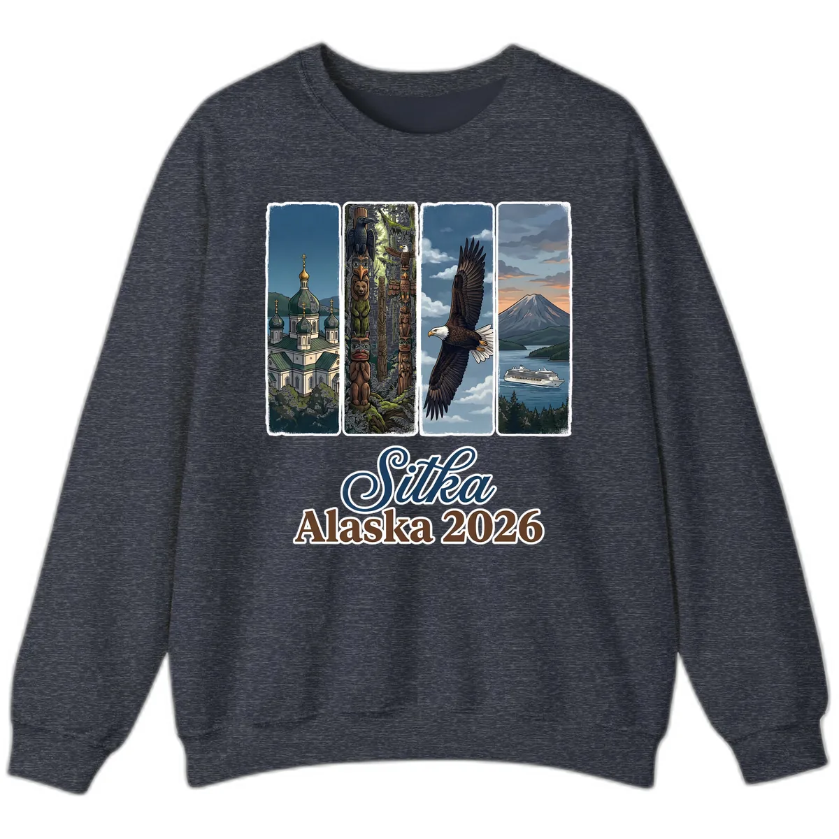 Sitka Alaska 2026 Cultural Icons Sweatshirt in Heather Sport Dark Navy