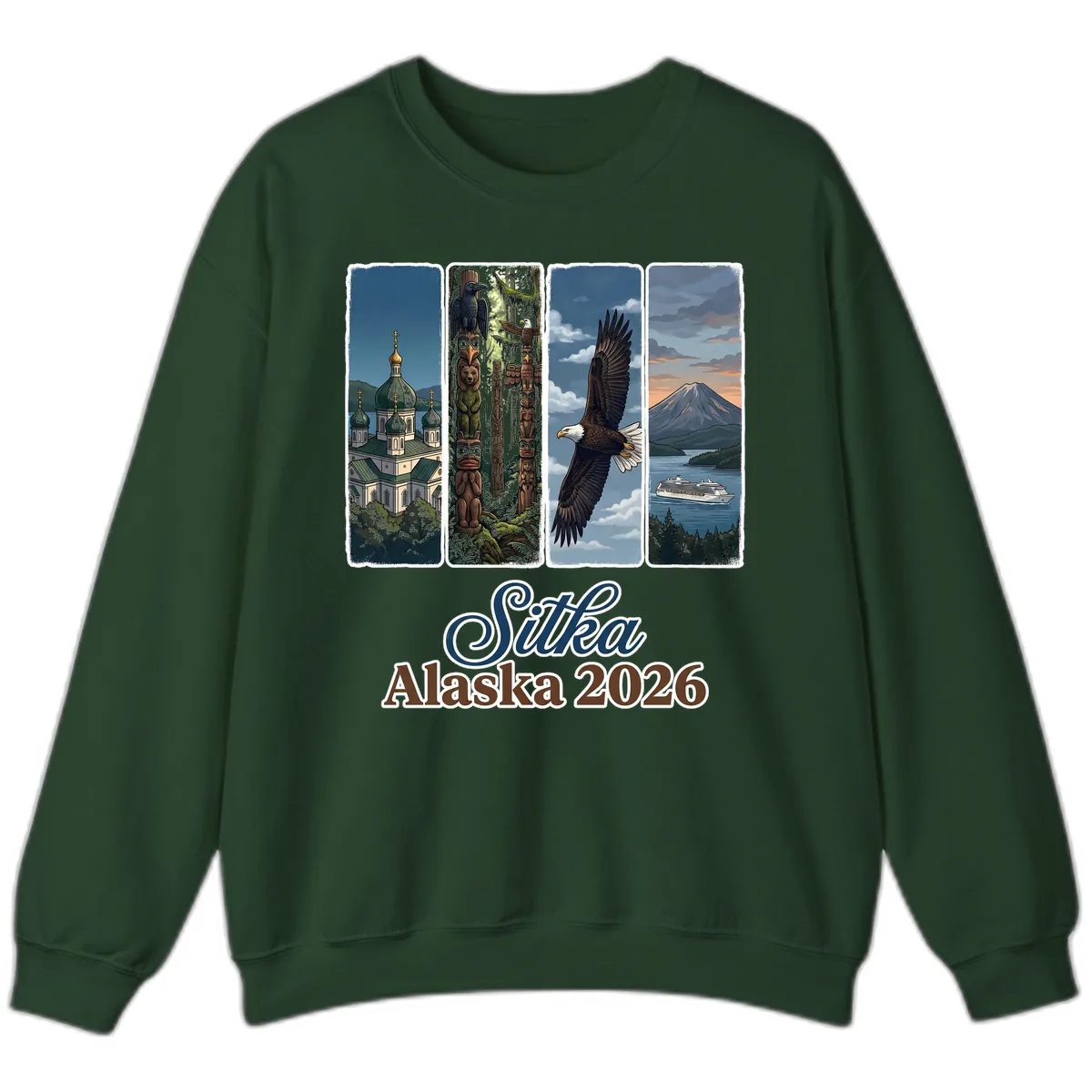 Sitka Alaska 2026 Cultural Icons Sweatshirt in Forest Green