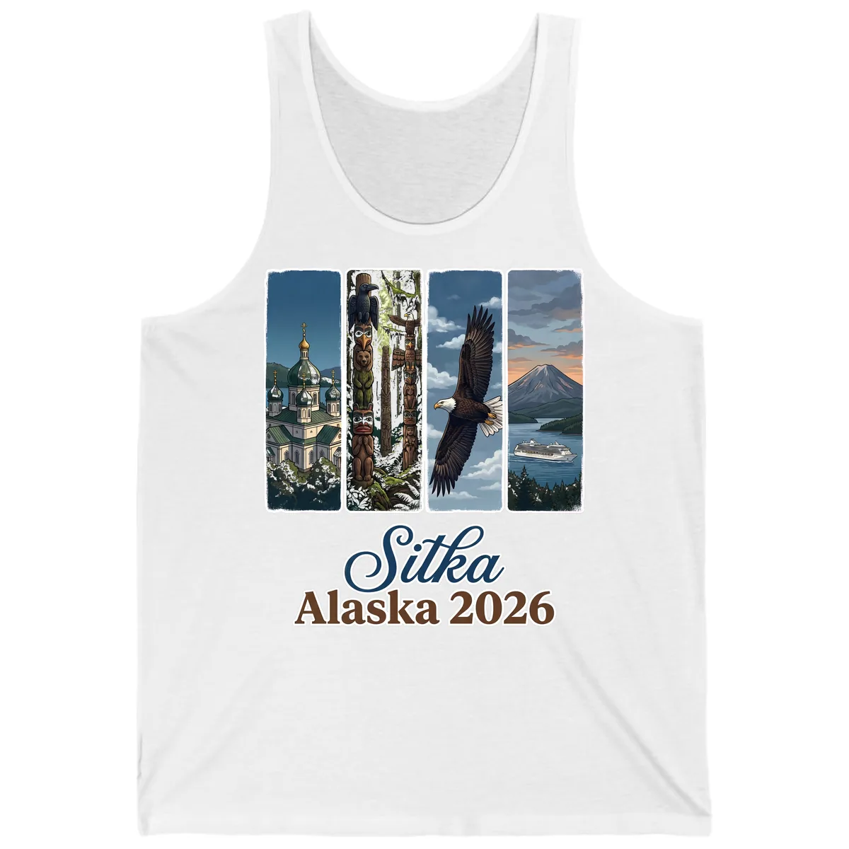 Sitka Alaska 2026 Cultural Icons Tank in White