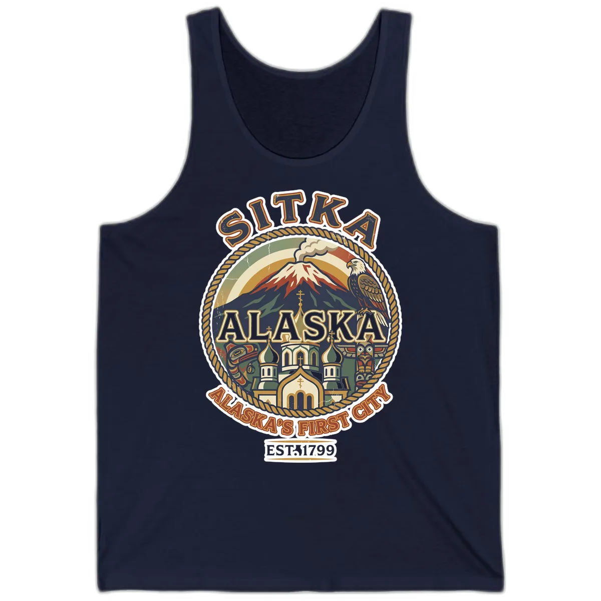 Sitka Alaska's First City Badge Tank in Navy