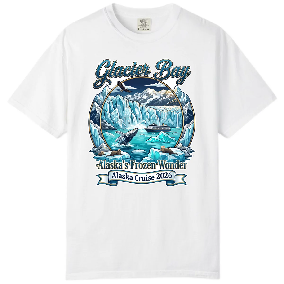 Glacier Bay Alaska's Frozen Wonder Comfort Color in White