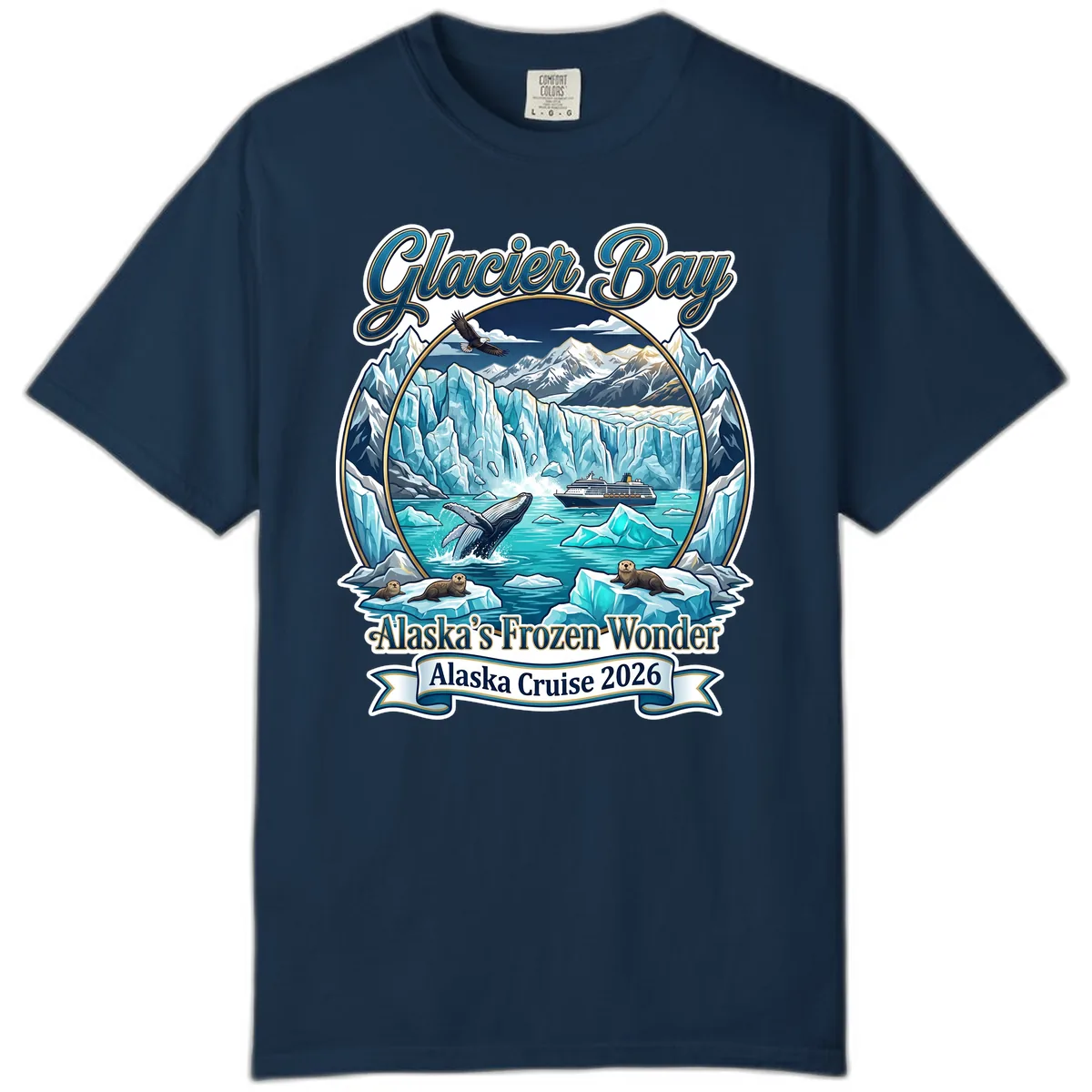 Glacier Bay Alaska's Frozen Wonder Comfort Color in True Navy