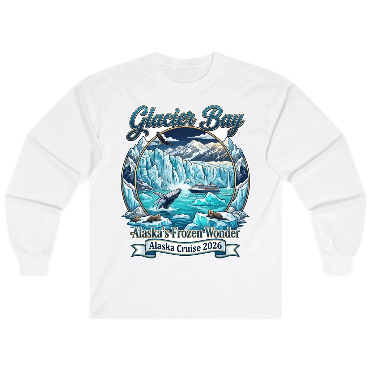 Glacier Bay Alaska's Frozen Wonder Long Sleeve in White