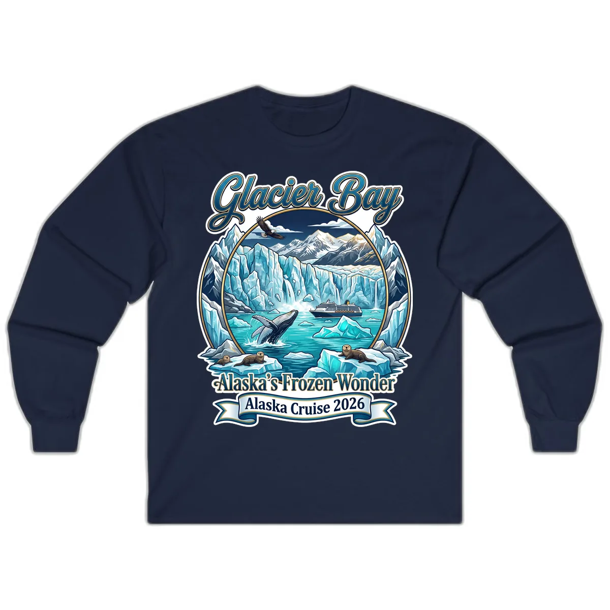 Glacier Bay Alaska's Frozen Wonder Long Sleeve in Navy