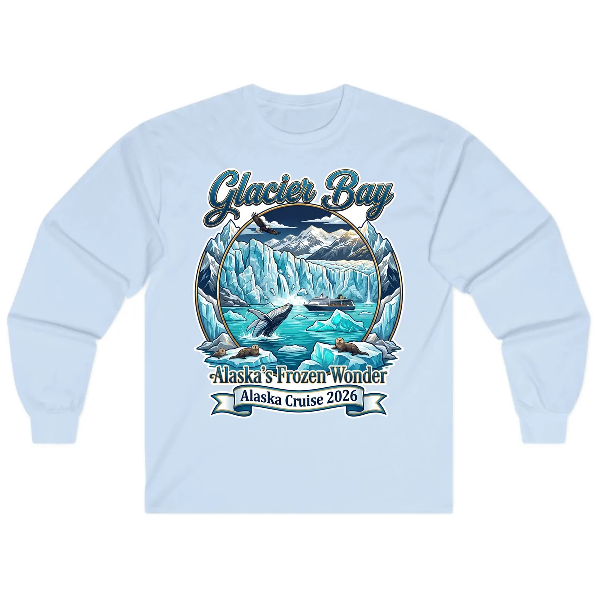 Glacier Bay Alaska's Frozen Wonder Long Sleeve in Light Blue