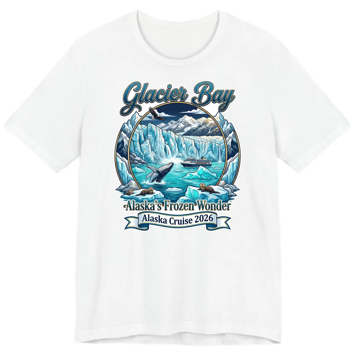 Glacier Bay Alaska's Frozen Wonder Premium T-Shirt in White