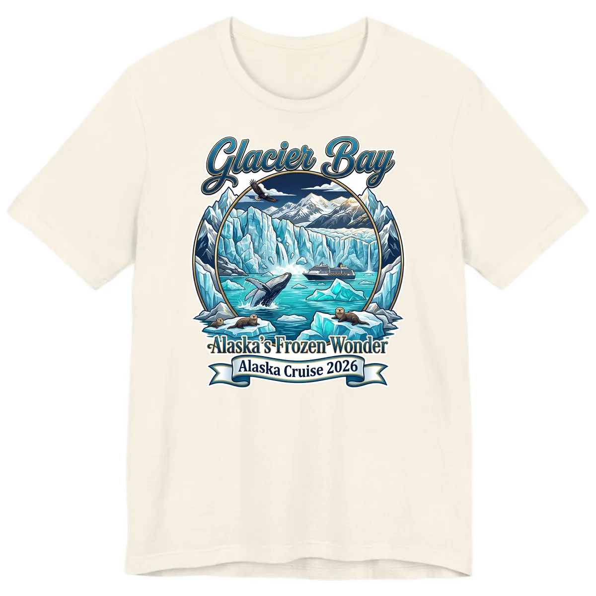 Glacier Bay Alaska's Frozen Wonder Premium T-Shirt in Natural