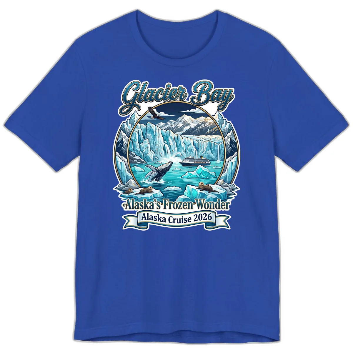 Glacier Bay Alaska's Frozen Wonder Premium T-Shirt in True Royal