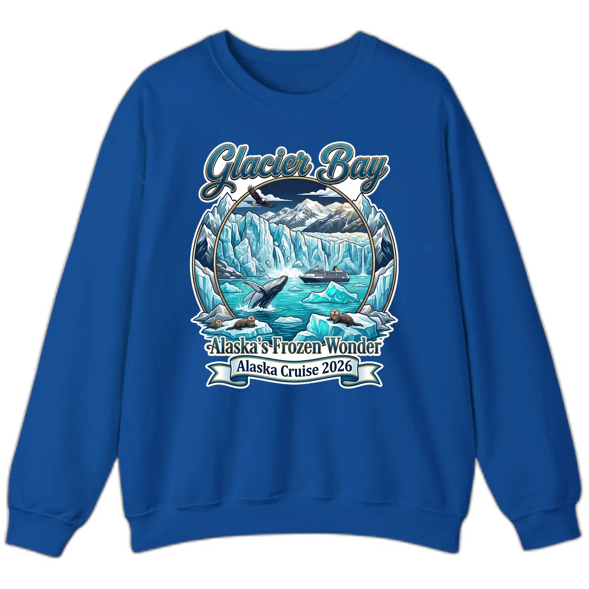 Glacier Bay Alaska's Frozen Wonder Sweatshirt in Royal