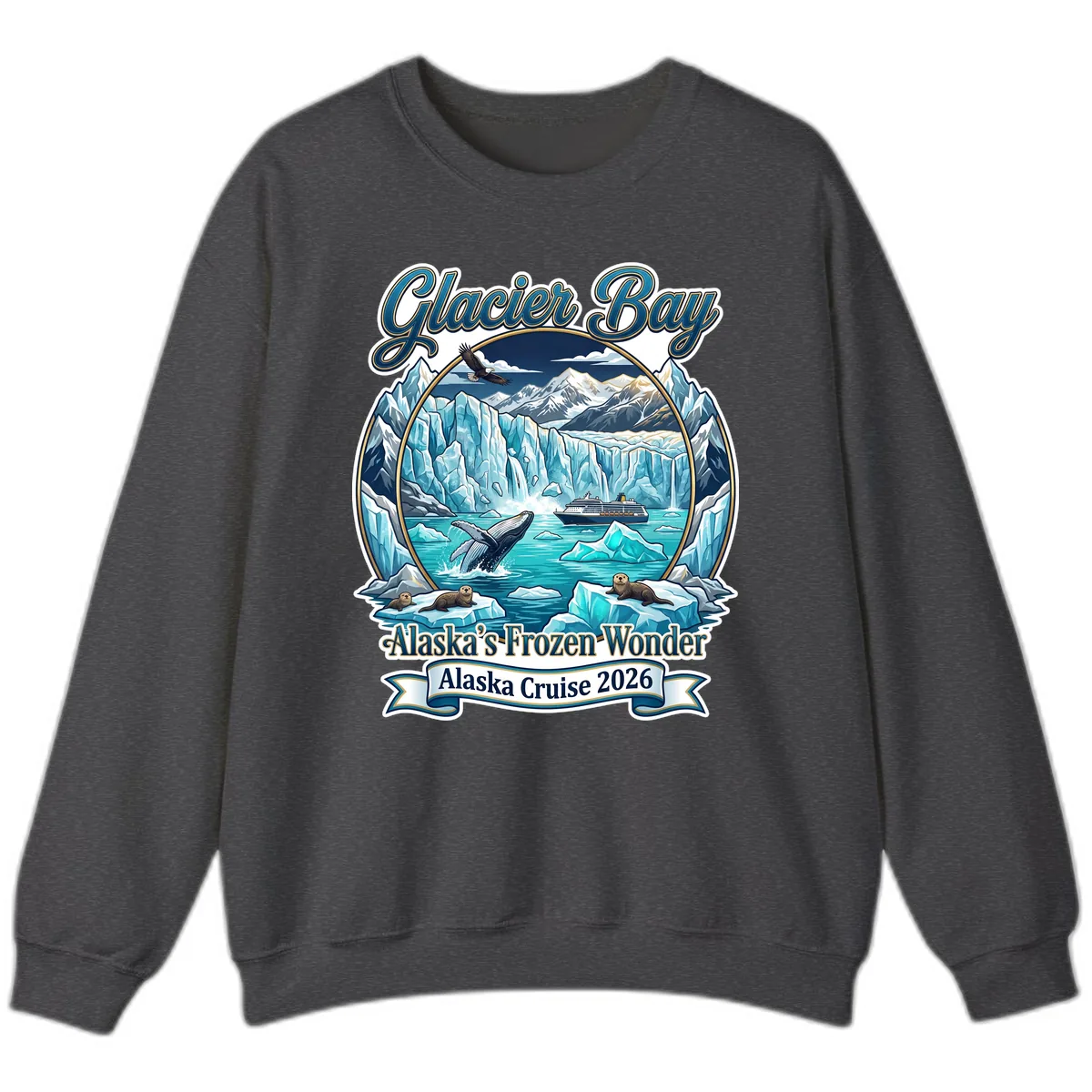 Glacier Bay Alaska's Frozen Wonder Sweatshirt in Dark Heather