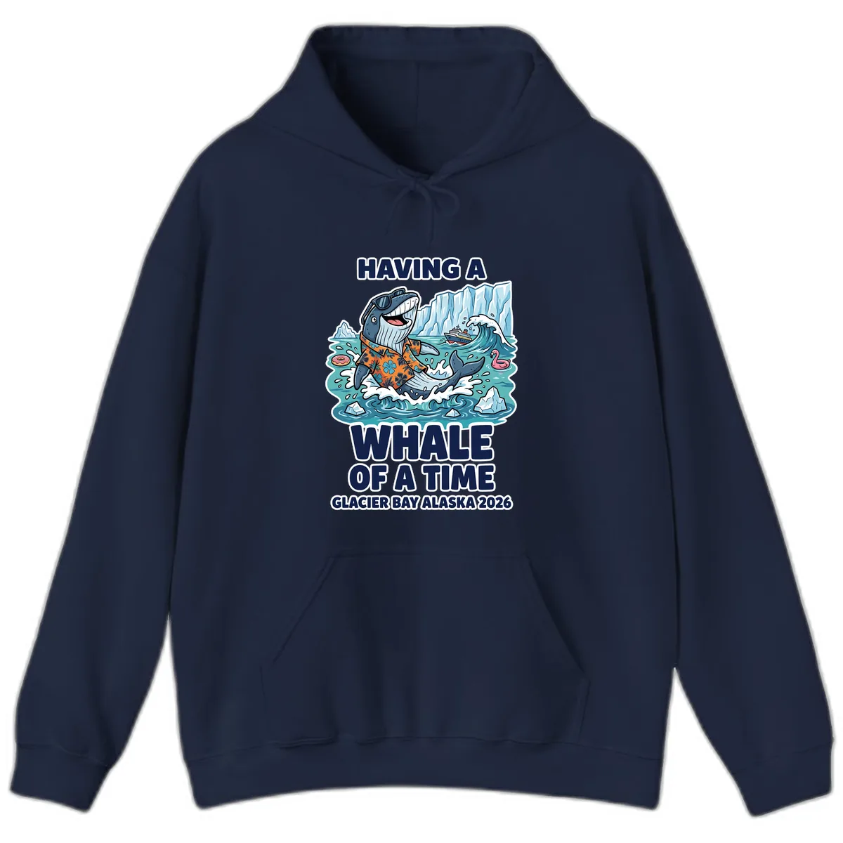 Having A Whale Of A Time Glacier Bay Hoodie in Navy