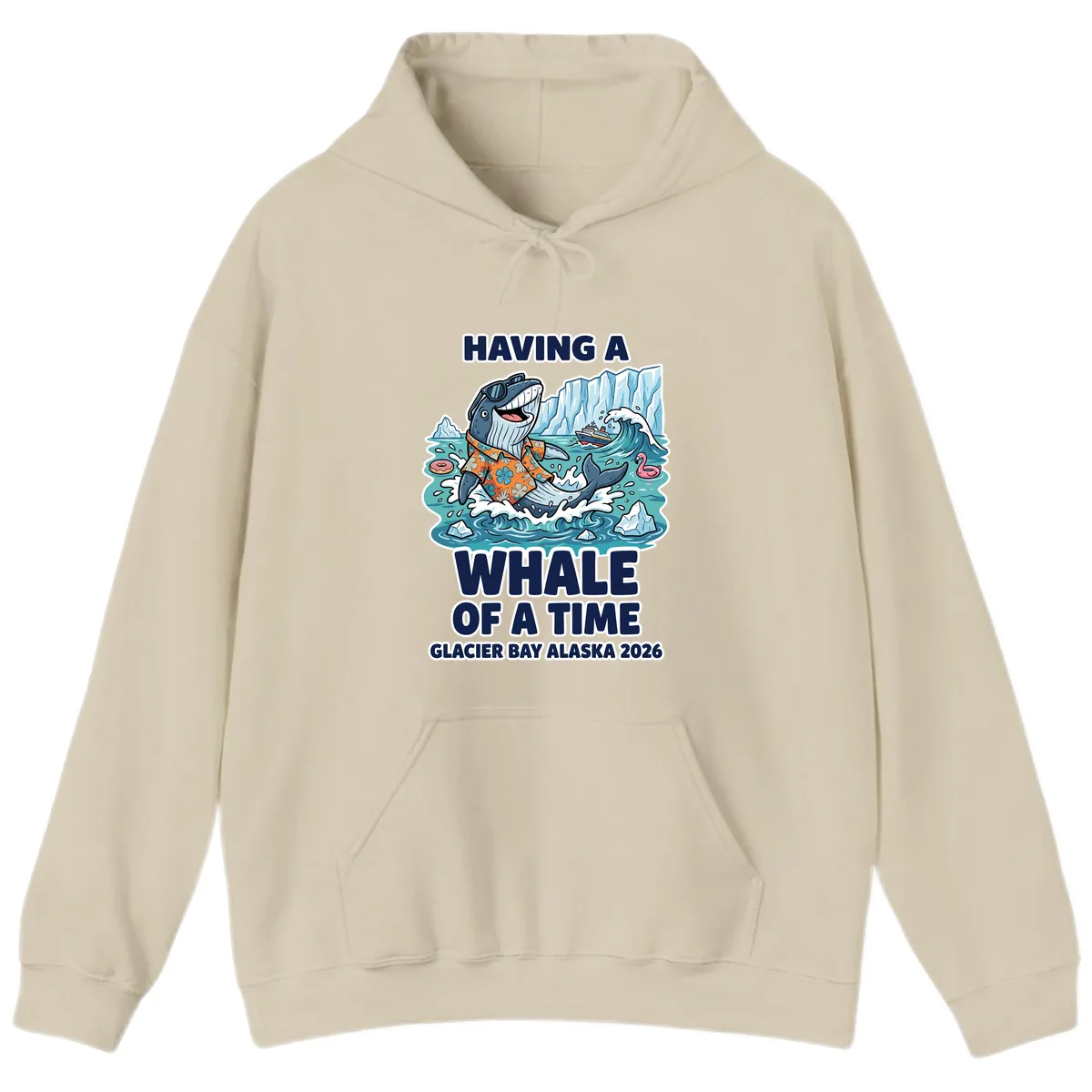 Having A Whale Of A Time Glacier Bay Hoodie in Sand