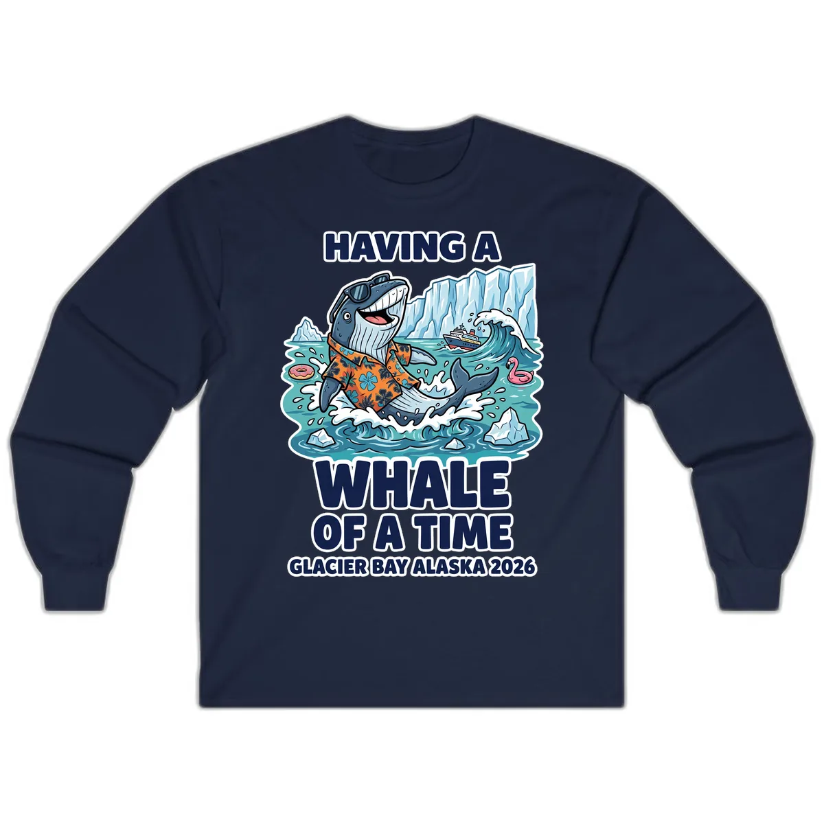 Having A Whale Of A Time Glacier Bay Long Sleeve in Navy