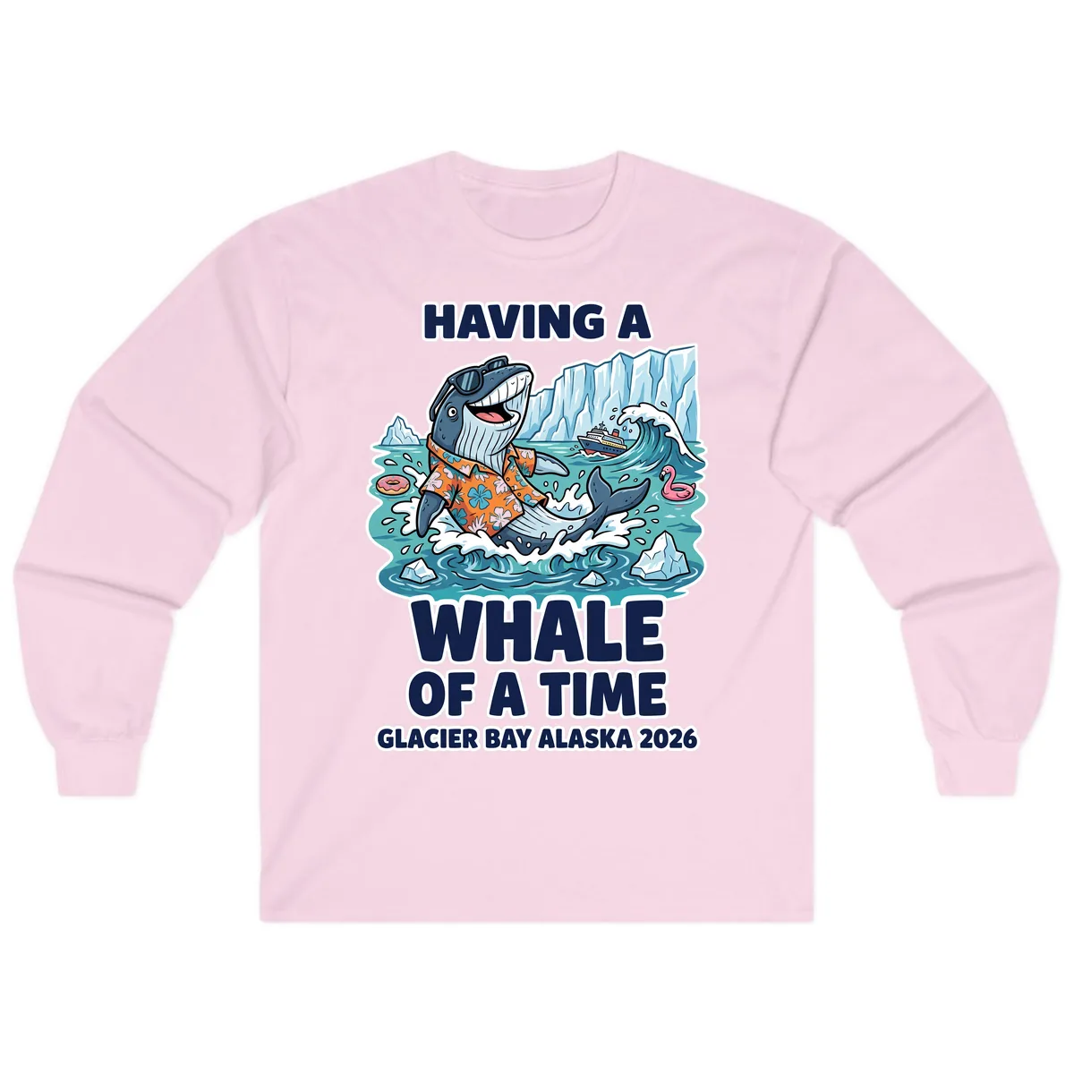 Having A Whale Of A Time Glacier Bay Long Sleeve in Light Pink