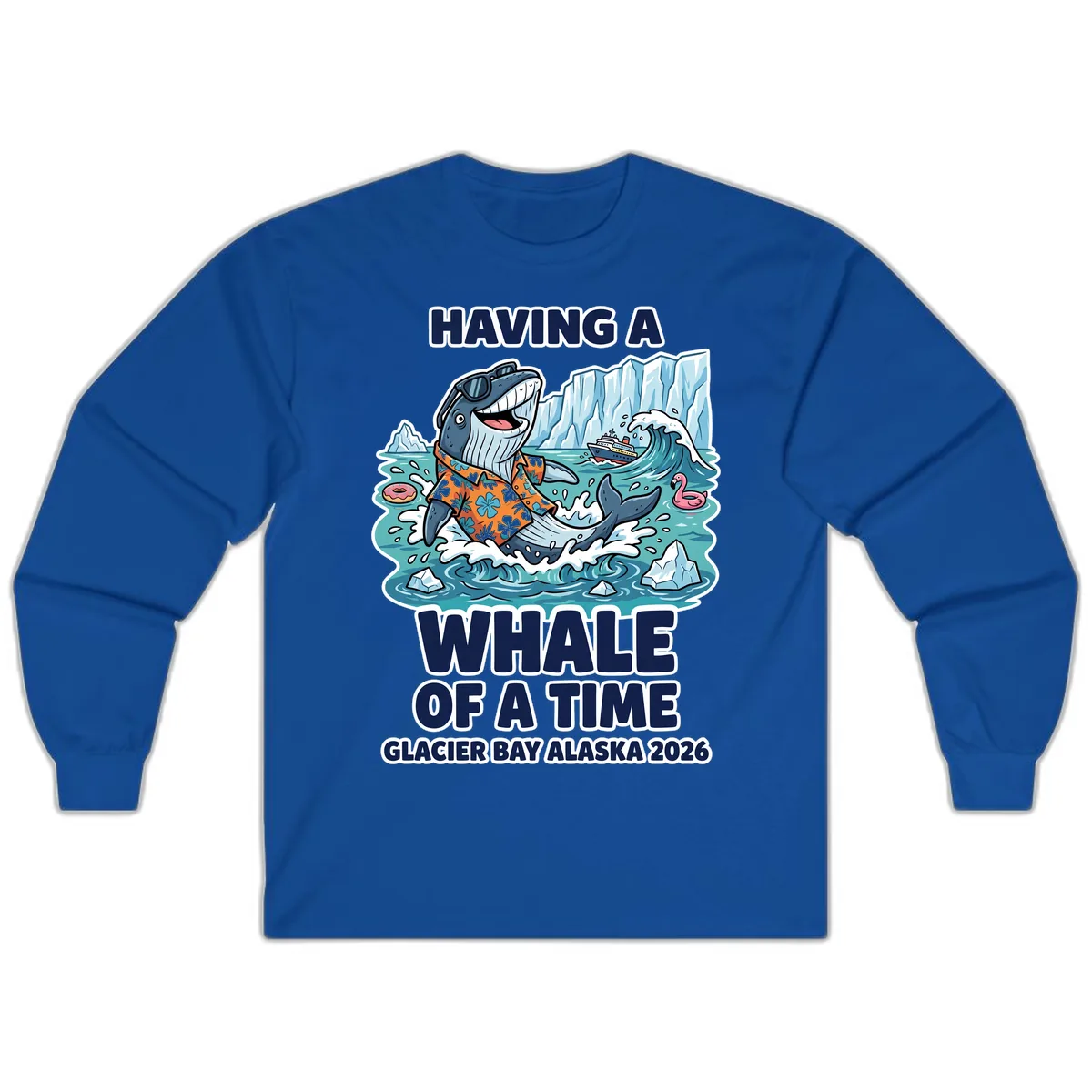 Having A Whale Of A Time Glacier Bay Long Sleeve in Royal
