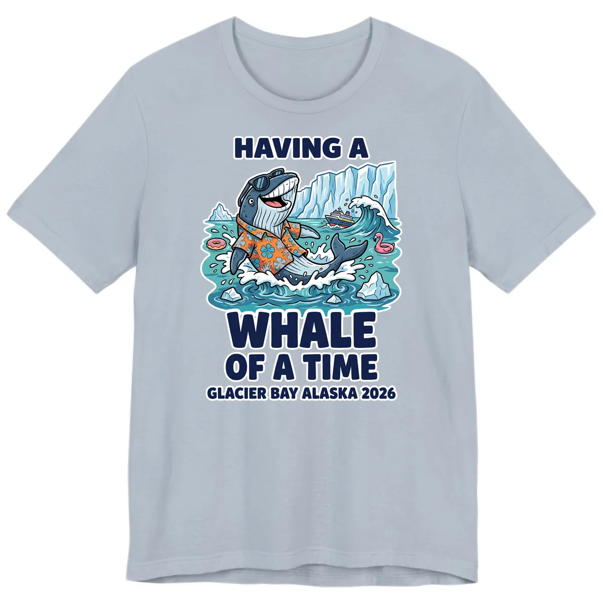 Having A Whale Of A Time Glacier Bay Premium T-Shirt in Light Blue