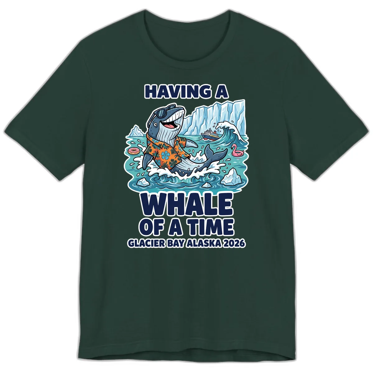 Having A Whale Of A Time Glacier Bay Premium T-Shirt in Forest