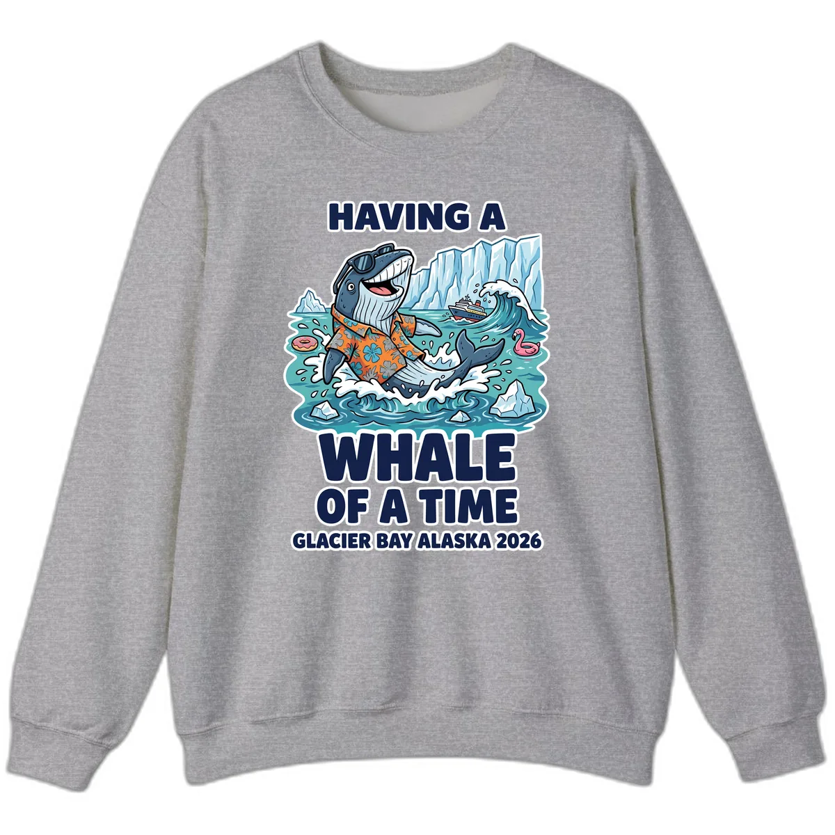 Having A Whale Of A Time Glacier Bay Sweatshirt in Sport Grey