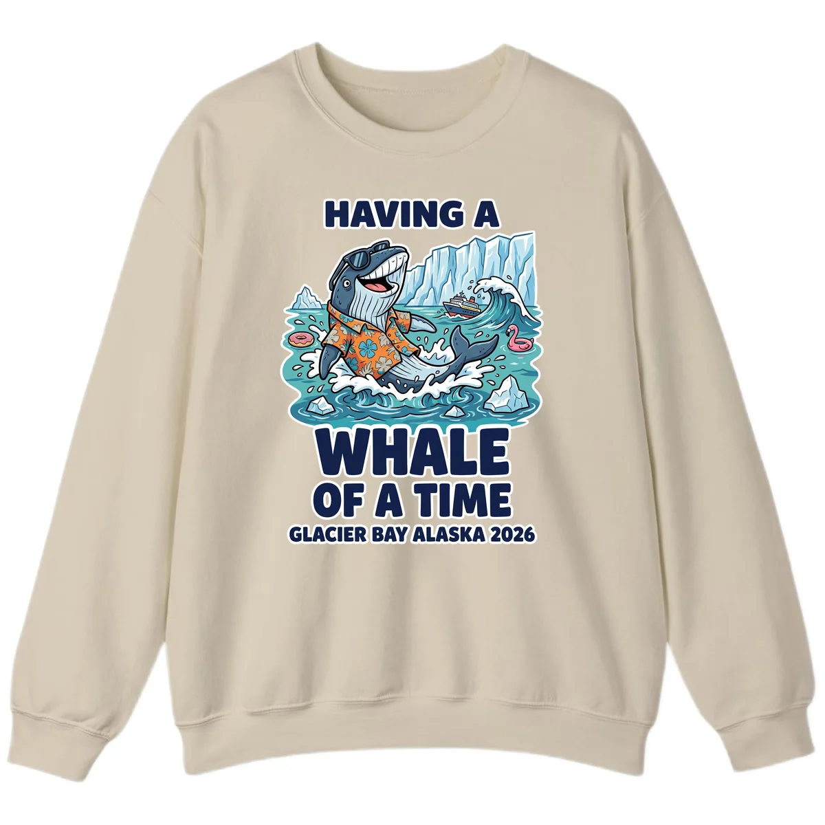 Having A Whale Of A Time Glacier Bay Sweatshirt in Sand