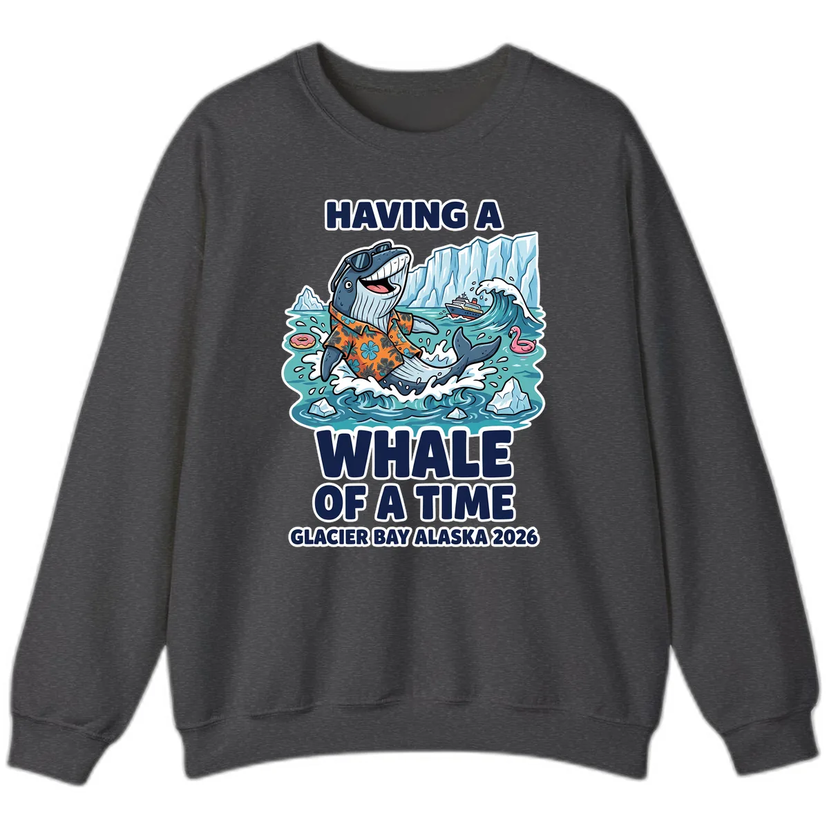 Having A Whale Of A Time Glacier Bay Sweatshirt in Dark Heather