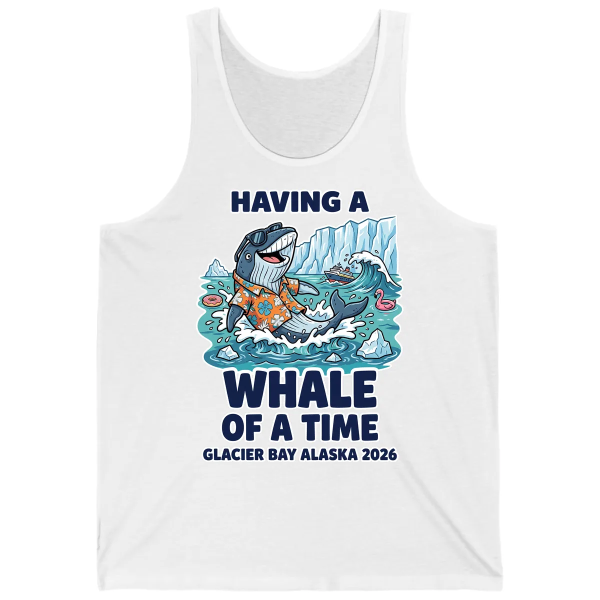 Having A Whale Of A Time Glacier Bay Tank in White