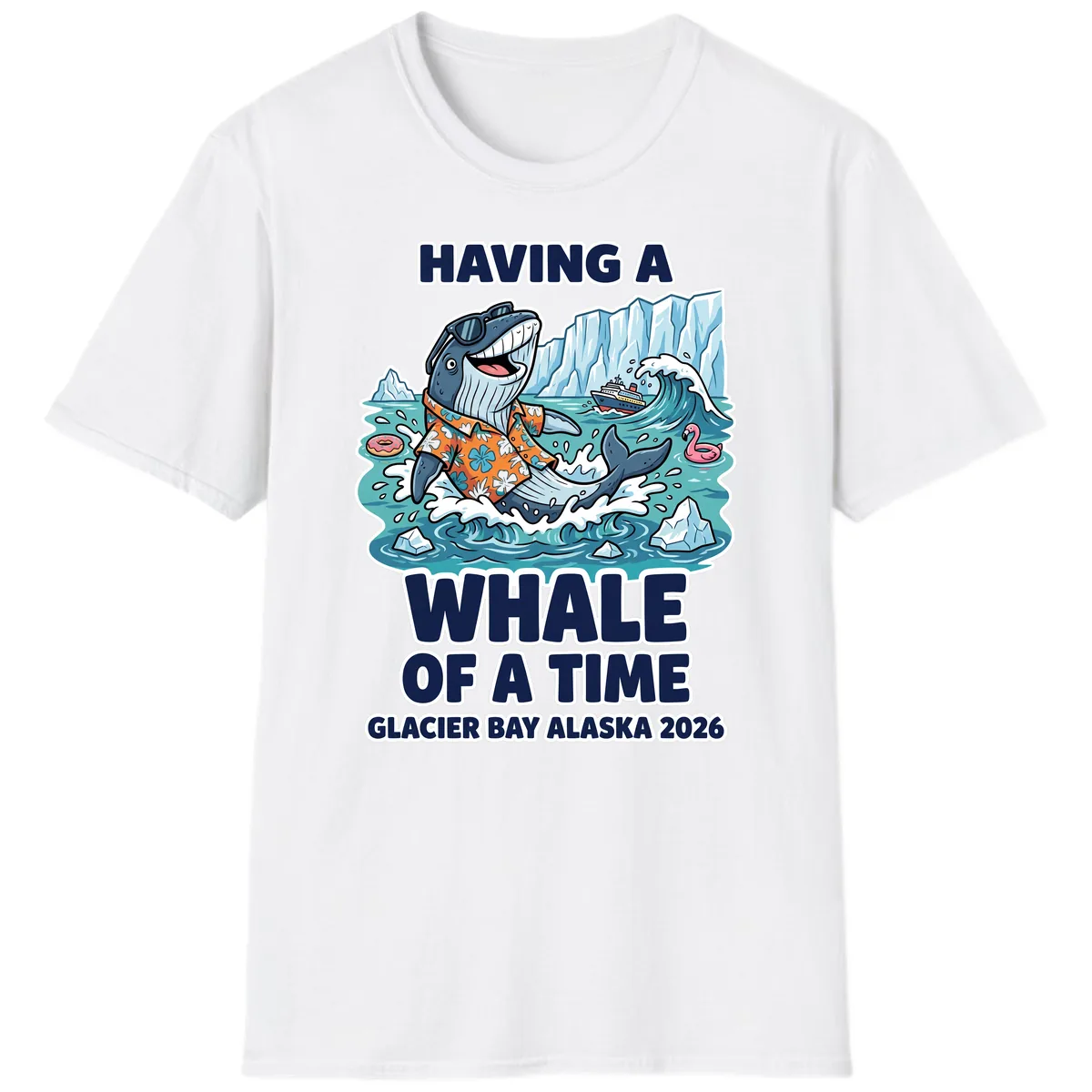 Having A Whale Of A Time Glacier Bay T-Shirt in White