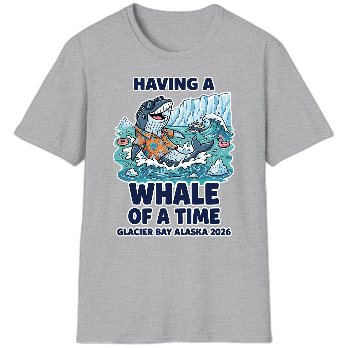 Having A Whale Of A Time Glacier Bay T-Shirt in Sport Grey