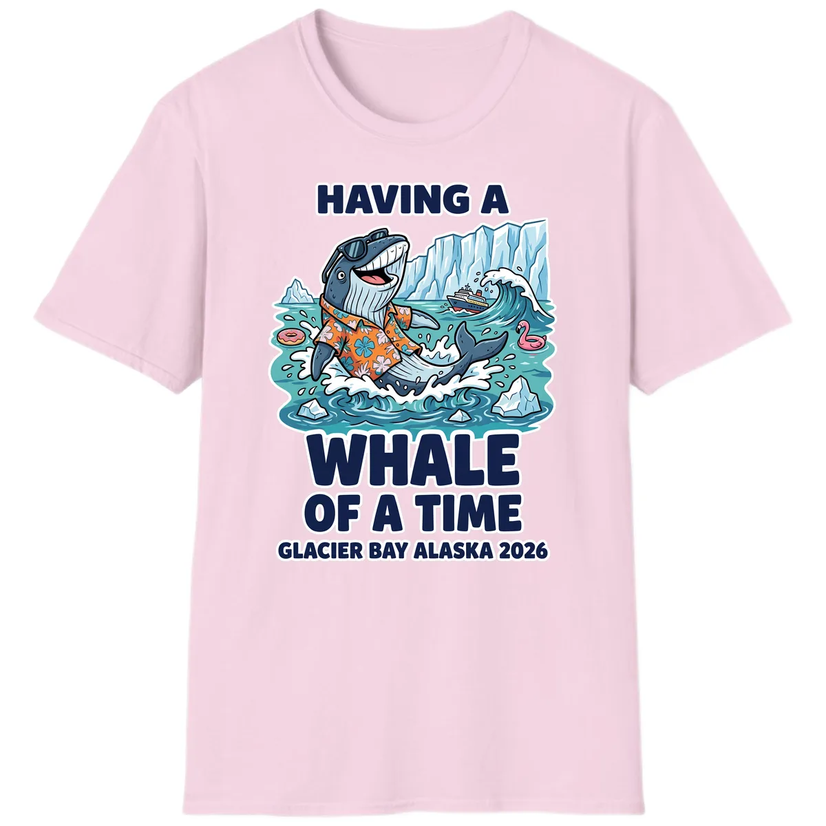 Having A Whale Of A Time Glacier Bay T-Shirt in Light Pink