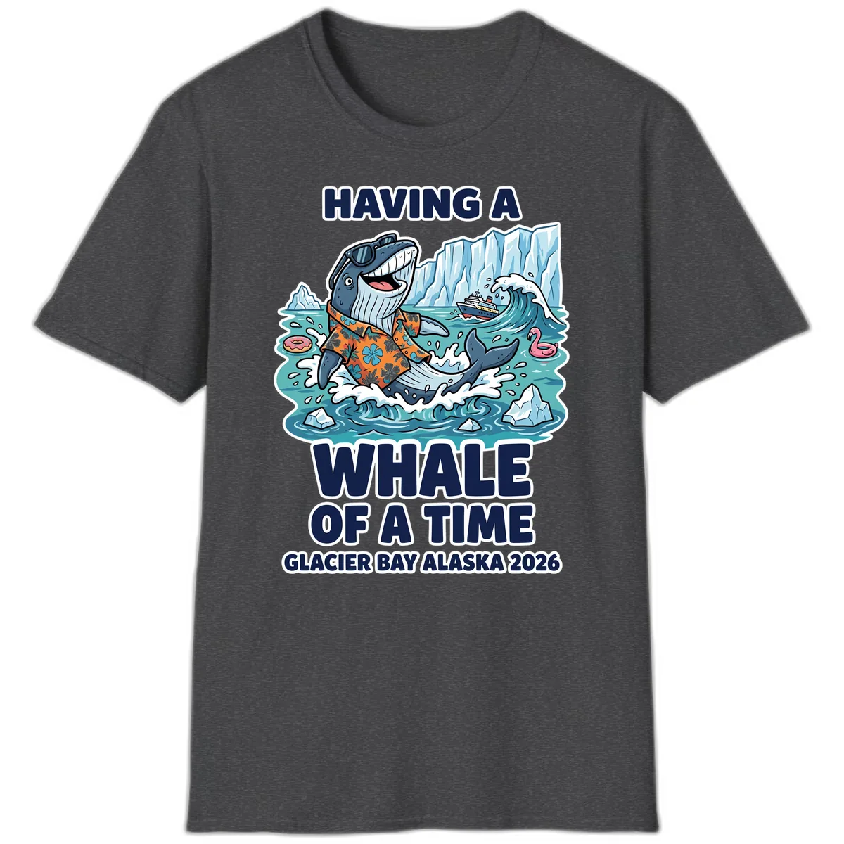 Having A Whale Of A Time Glacier Bay T-Shirt in Dark Heather