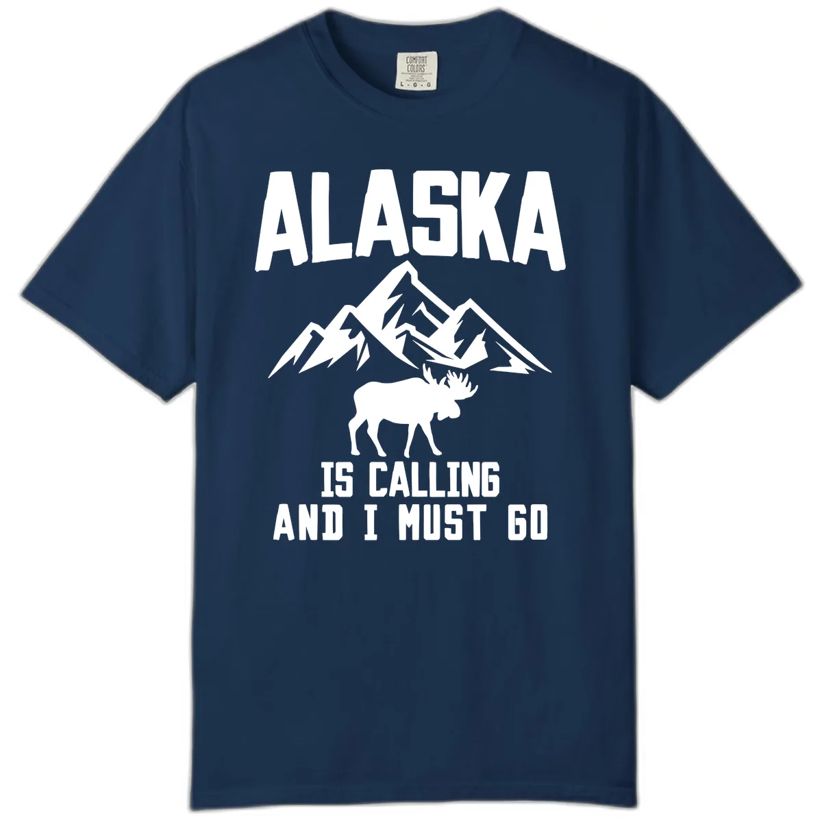 Alaska Is Calling Moose Mountains Comfort Color in Navy