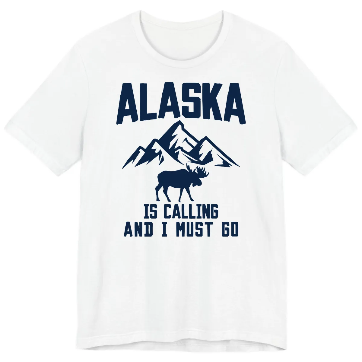 Alaska Is Calling Moose Mountains Premium T-Shirt in White
