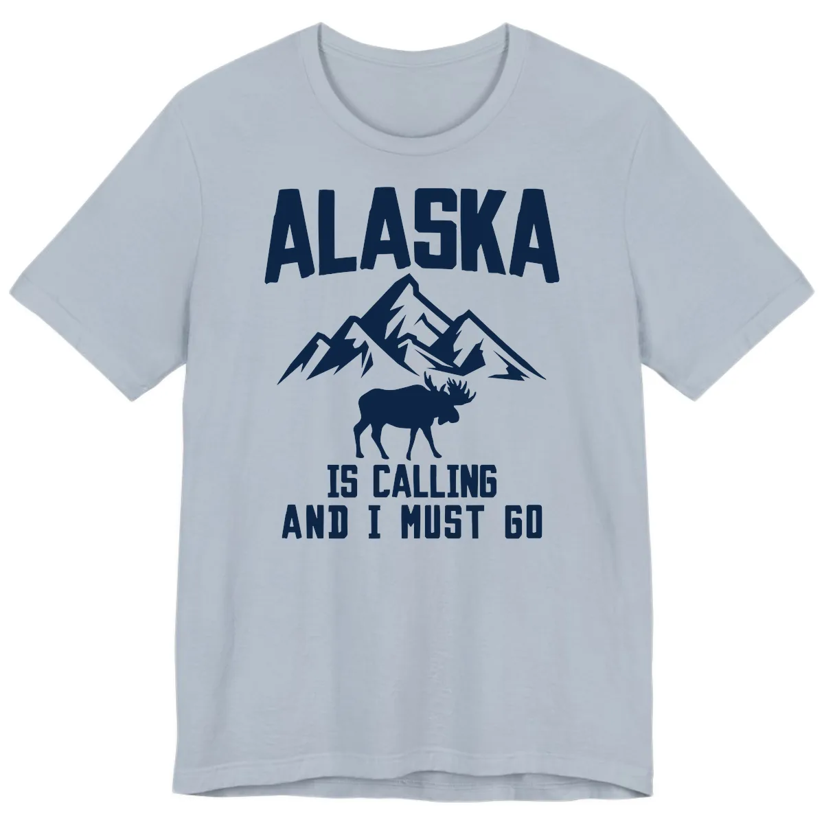 Alaska Is Calling Moose Mountains Premium T-Shirt in Light Blue