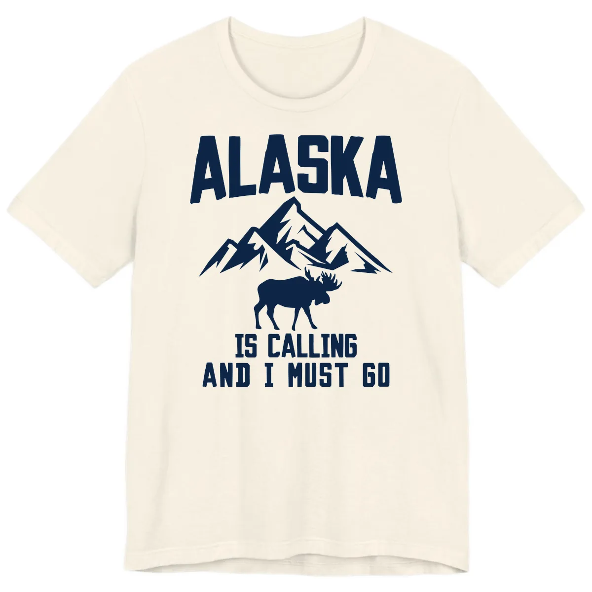 Alaska Is Calling Moose Mountains Premium T-Shirt in Natural