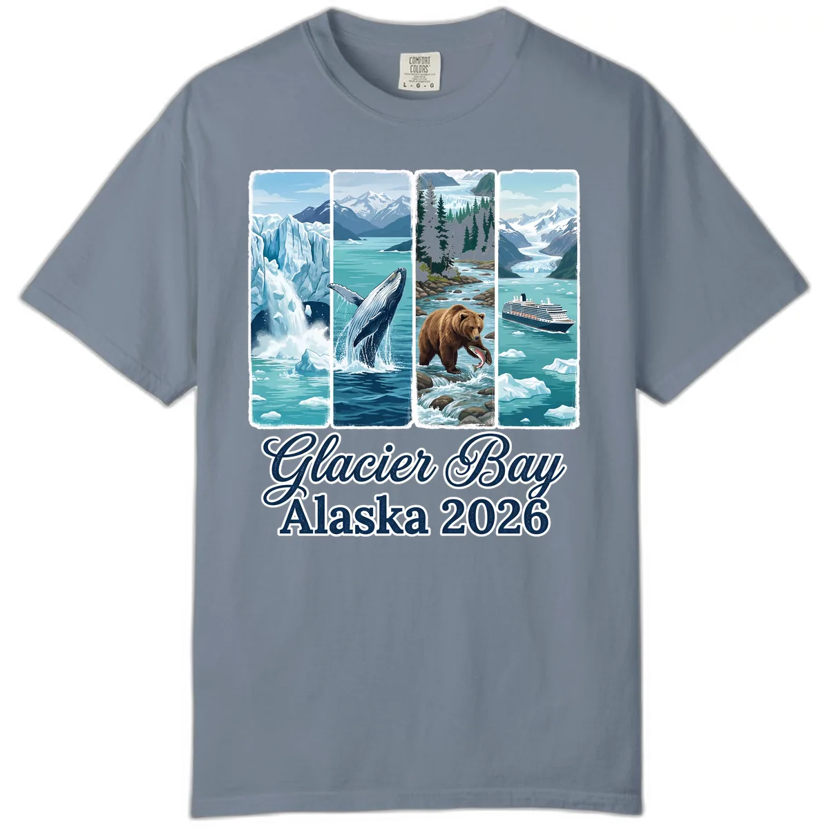 Glacier Bay Alaska 2026 Adventure Comfort Color in Blue Jean