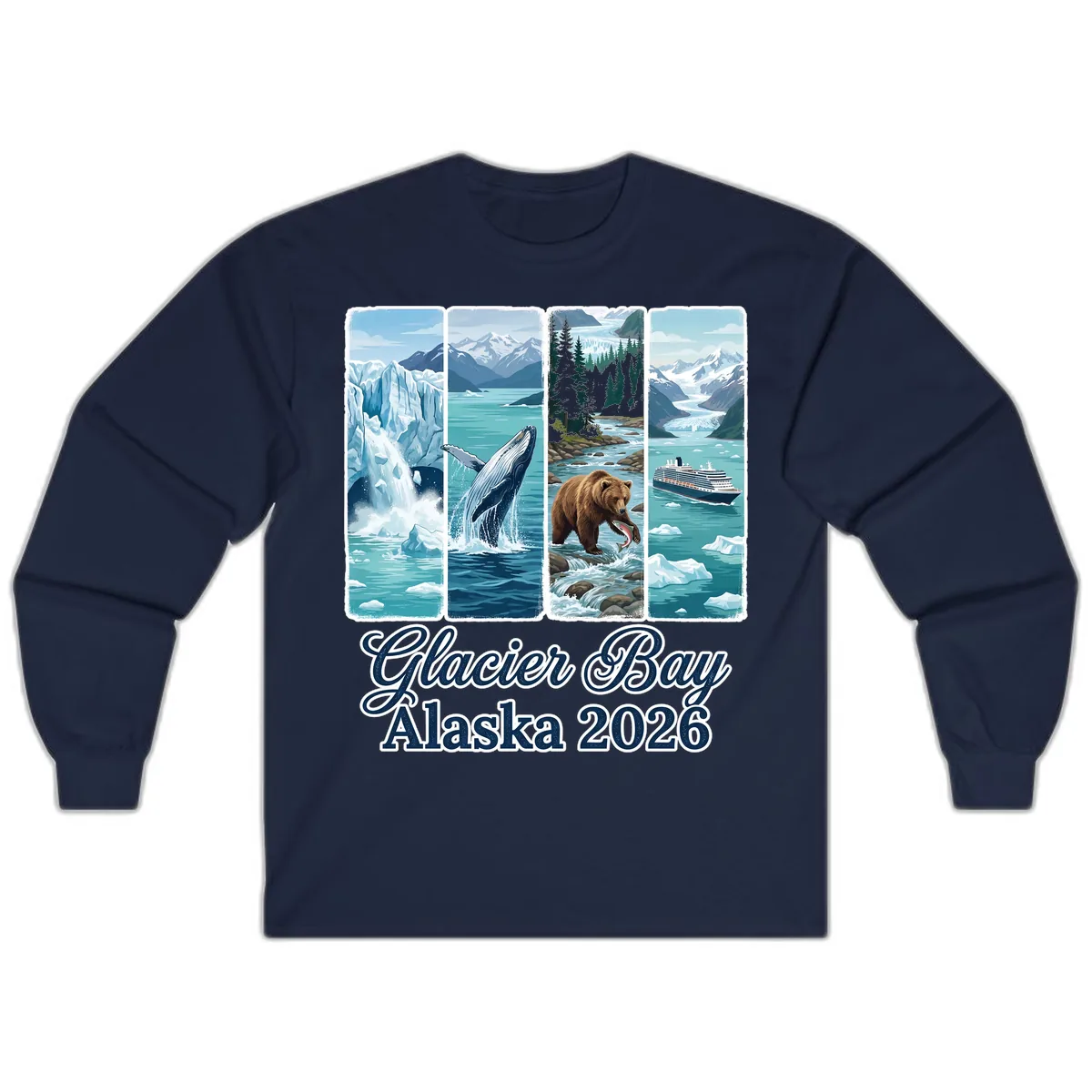 Glacier Bay Alaska 2026 Adventure Long Sleeve in Navy