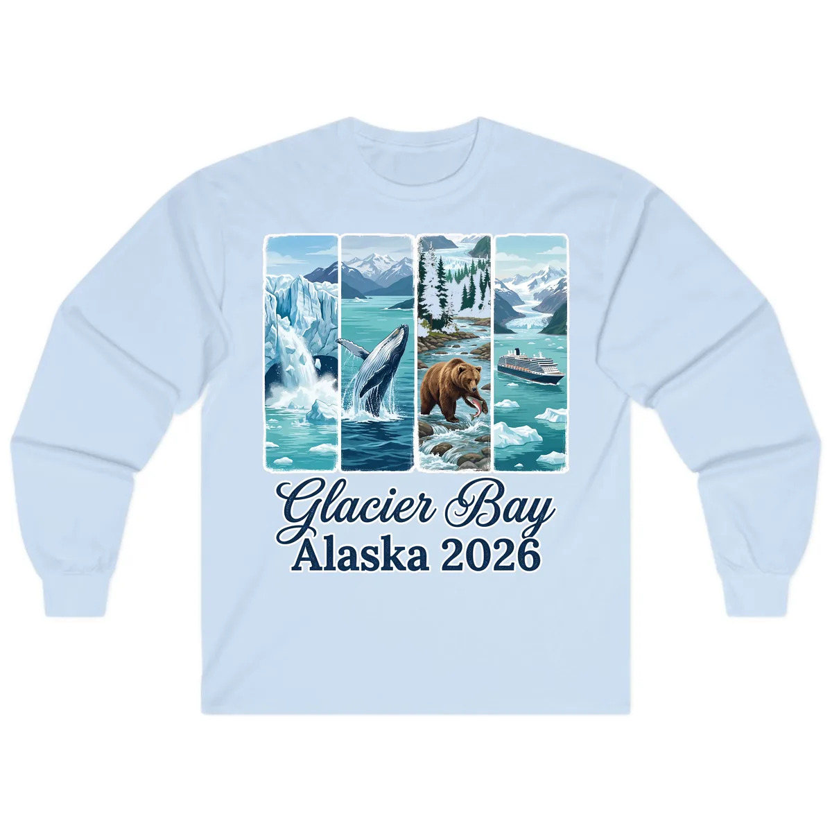 Glacier Bay Alaska 2026 Adventure Long Sleeve in Light Blue