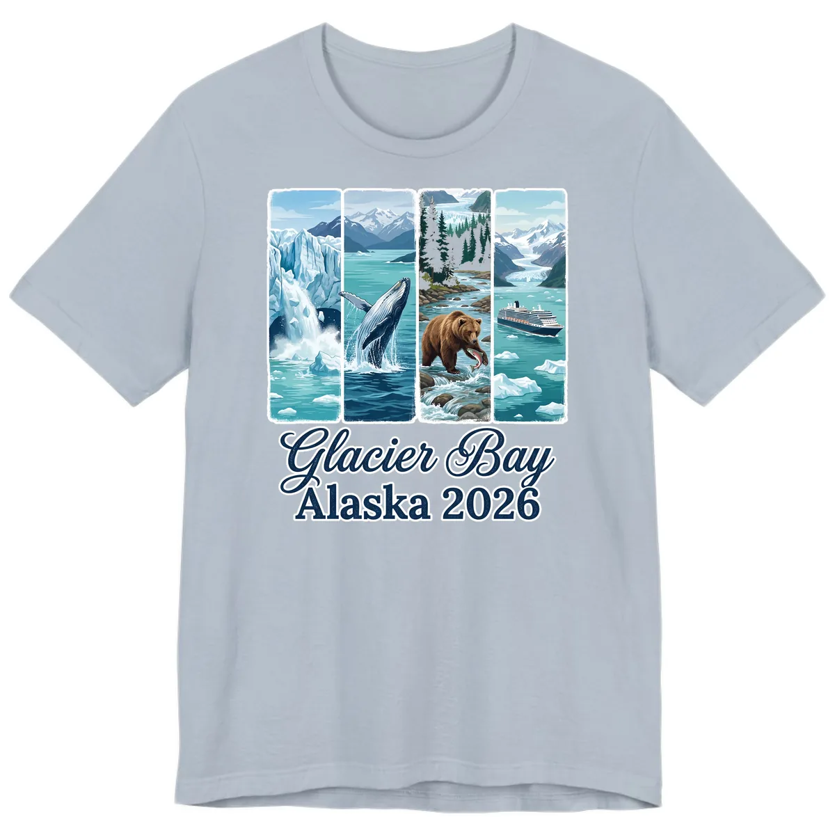 Glacier Bay Alaska 2026 Adventure Premium T-Shirt in Light Blue