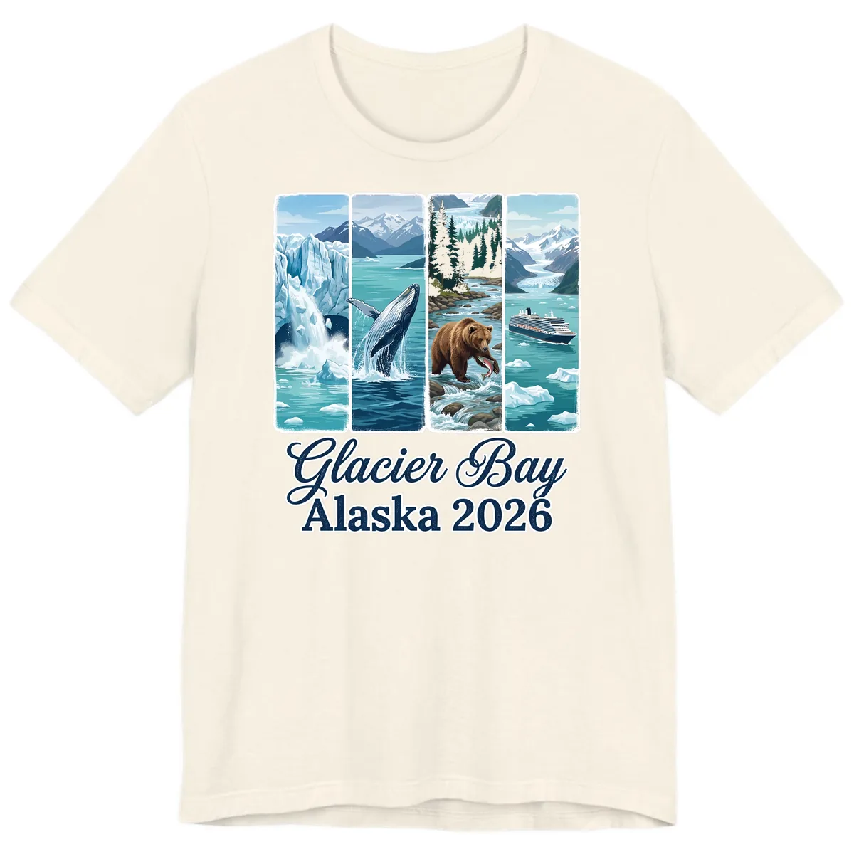 Glacier Bay Alaska 2026 Adventure Premium T-Shirt in Natural