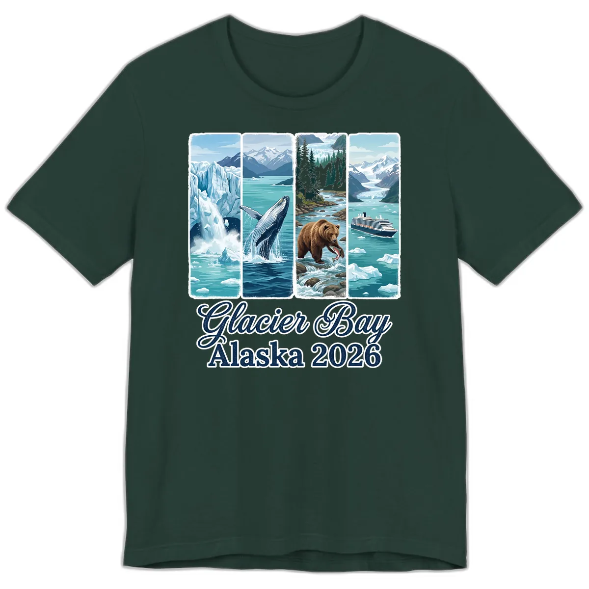 Glacier Bay Alaska 2026 Adventure Premium T-Shirt in Forest