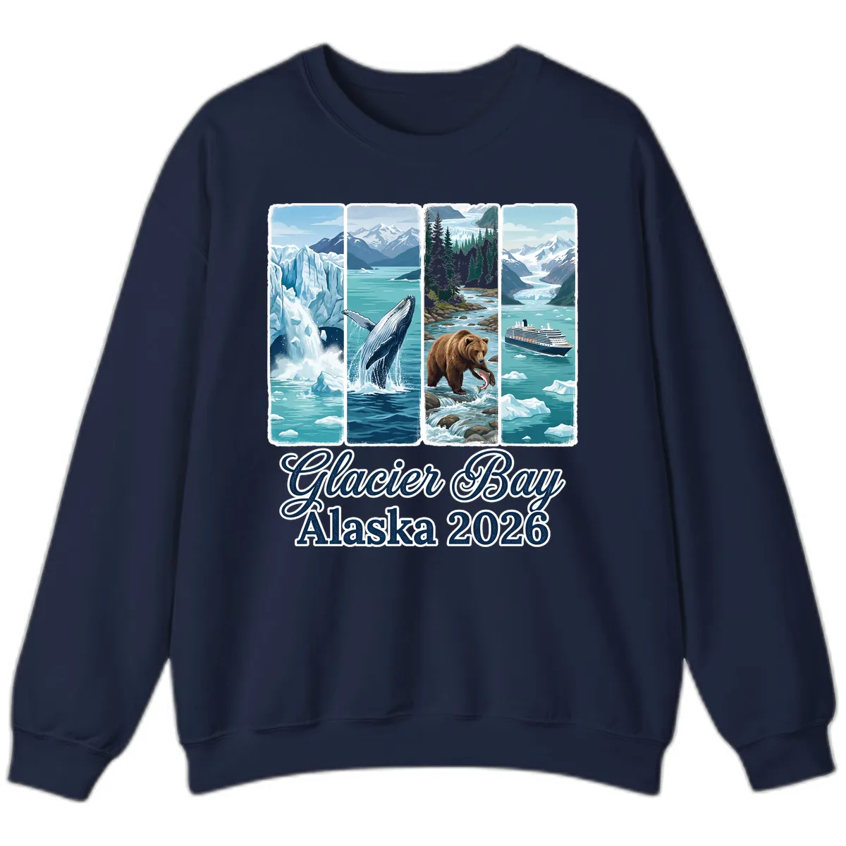 Glacier Bay Alaska 2026 Adventure Sweatshirt in Navy