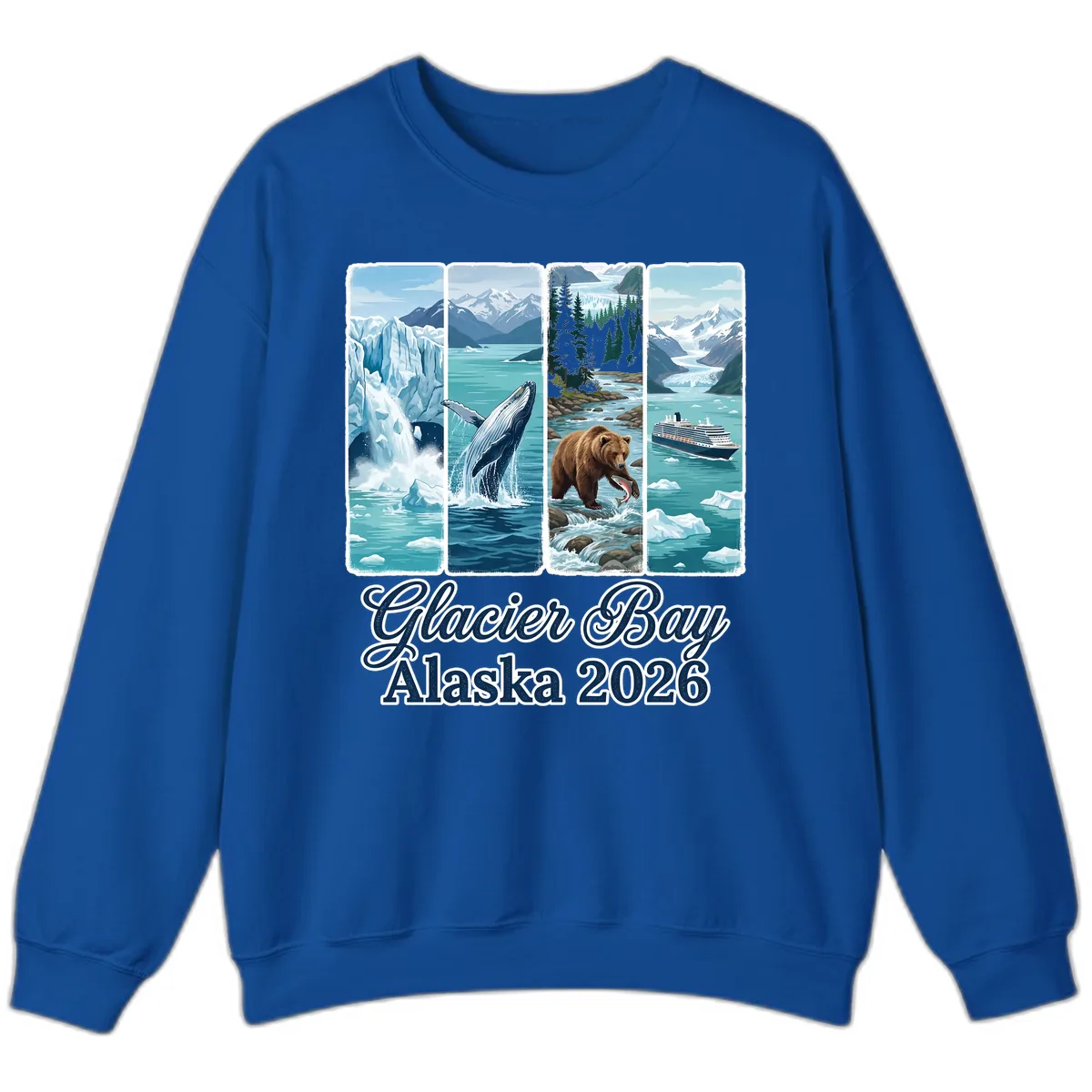 Glacier Bay Alaska 2026 Adventure Sweatshirt in Royal