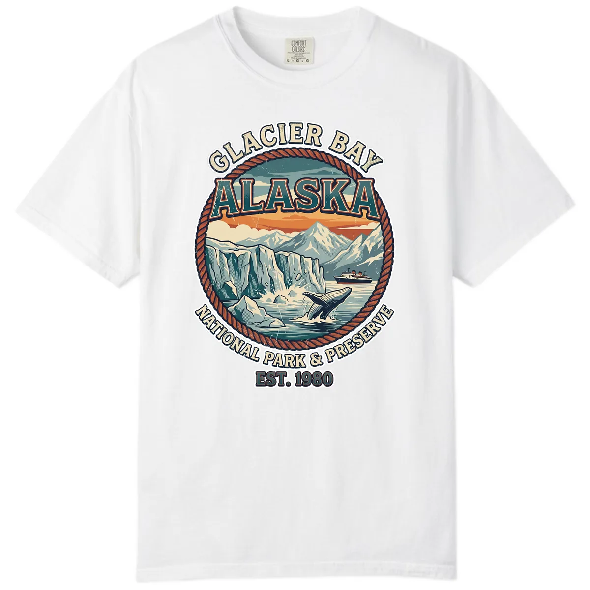 Glacier Bay National Park & Preserve Comfort Color in White