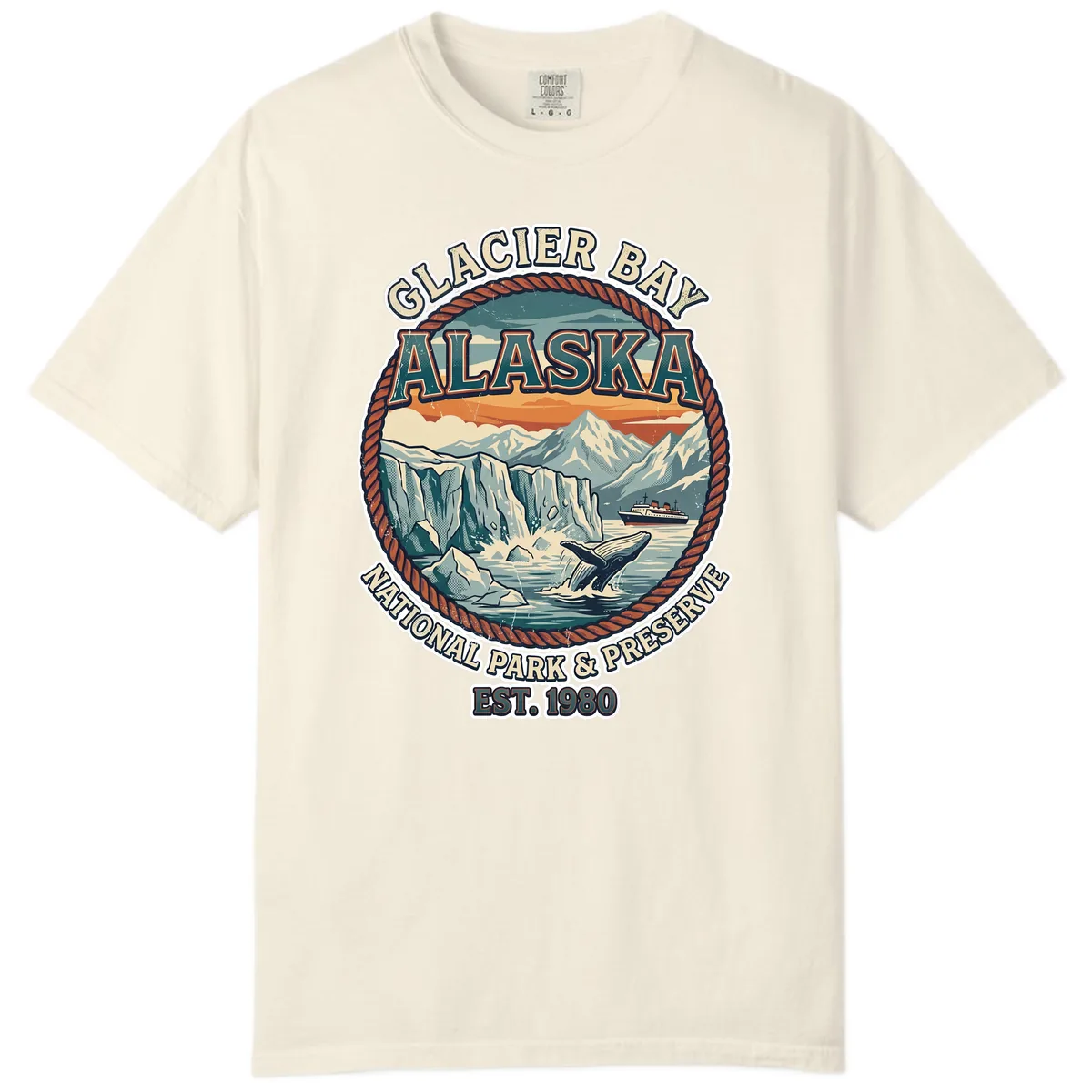 Glacier Bay National Park & Preserve Comfort Color in Ivory