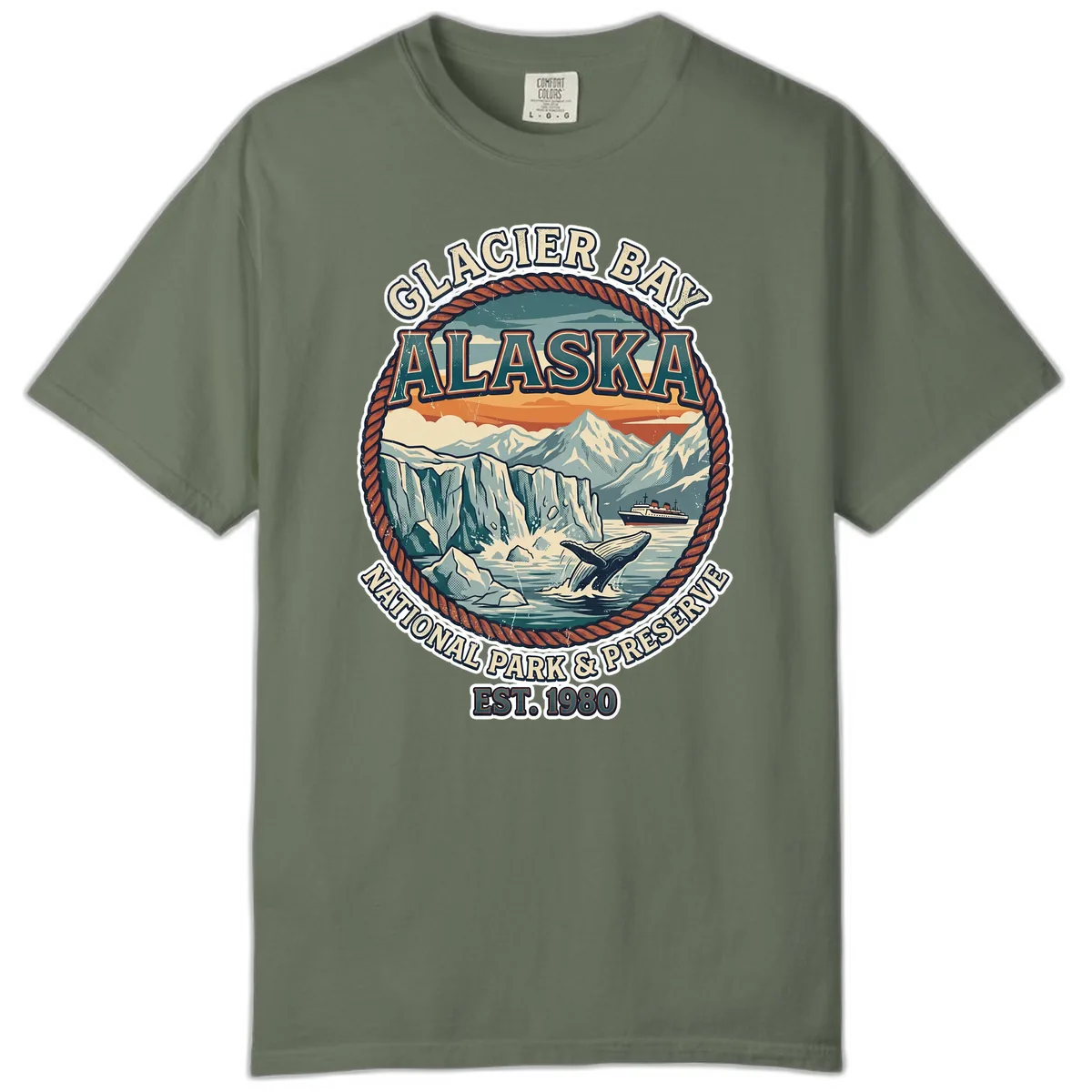 Glacier Bay National Park & Preserve Comfort Color in Moss