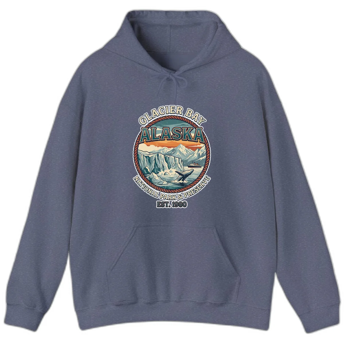 Glacier Bay National Park & Preserve Hoodie in Heather Navy
